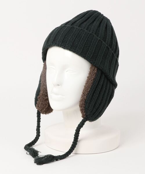 Ruben（ルーベン）の「EARCOVER BORE WATCH／イヤーカバーボア ニットキャップ（ニットキャップ/ビーニー・レディース・ブラック/カーキ/グレー/ホワイト・FREE）」の4枚目の写真
