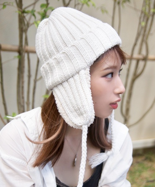 Ruben（ルーベン）の「EARCOVER BORE WATCH／イヤーカバーボア ニットキャップ（ニットキャップ/ビーニー・レディース・ブラック/カーキ/グレー/ホワイト・FREE）」の10枚目の写真