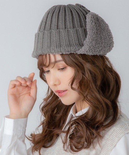 Ruben（ルーベン）の「EARCOVER BORE WATCH／イヤーカバーボア ニットキャップ（ニットキャップ/ビーニー・レディース・ブラック/カーキ/グレー/ホワイト・FREE）」の7枚目の写真