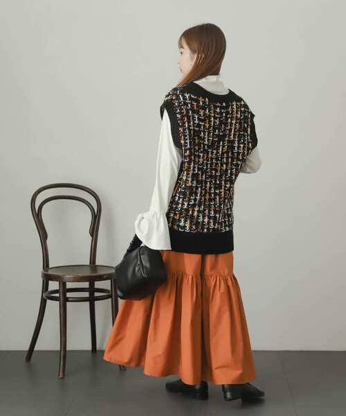 SENSE OF PLACE by URBAN RESEARCH（センスオブプレイスバイアーバンリサーチ）の「ツイードライクニットベスト（ベスト・レディース・ブラック系その他/ブラウン系その他/ブルー系その他・ONE）」の18枚目の写真