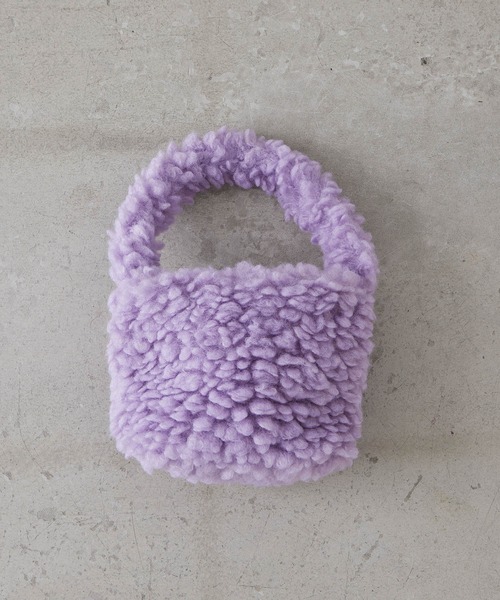 EFOLE（エフォル）の「フェイクファー　もこもこ　ミニバッグ（ハンドバッグ・レディース・パープル/イエロー/ミント/キャメル・FREE）」の15枚目の写真
