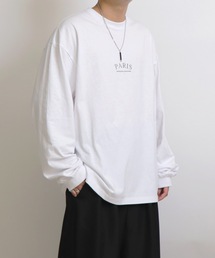 イラストバックプリント / ワンポイント刺繍ロゴ ビッグシルエットロンT【Confirm】