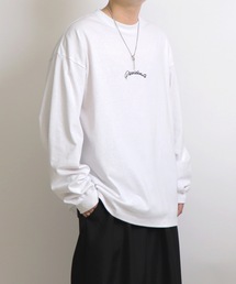 イラストバックプリント / ワンポイント刺繍ロゴ ビッグシルエットロンT【Confirm】