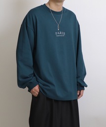 イラストバックプリント / ワンポイント刺繍ロゴ ビッグシルエットロンT【Confirm】