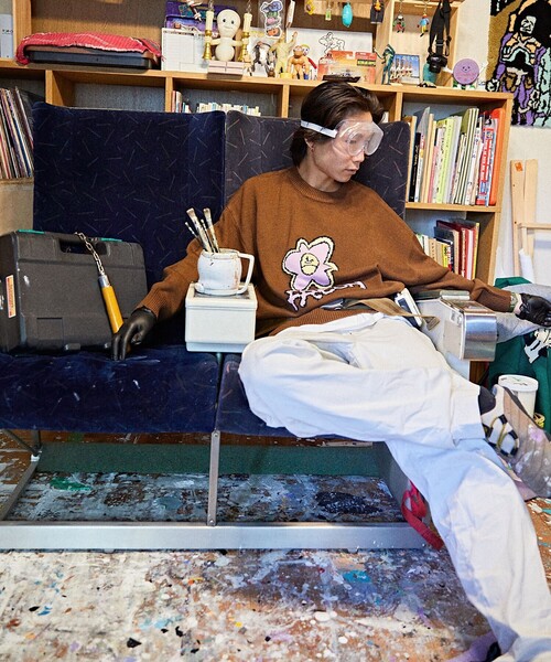 FREAK'S STORE（フリークスストア）の「WEB限定 MARIA SAKURAI×FREAK'S STORE 別注 ビッグシルエット ジャガードニット/FRESH（ニット/セーター・メンズ・ネイビー/ブラウン/グレー/グリーン・SMALL/MEDIUM/LARGE）」の11枚目の写真