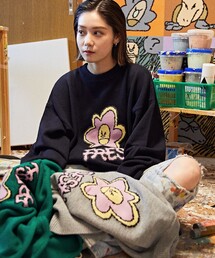 FREAK'S STORE | WEB限定 MARIA SAKURAI×FREAK'S STORE 別注 ビッグシルエット ジャガードニット/FRESH(ニット/セーター)