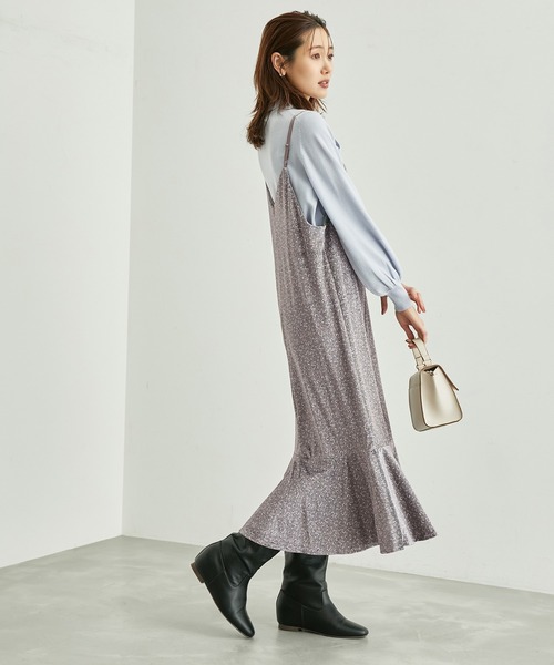 ROPE' PICNIC(ロペピクニック)の「リンクコーデ/花柄ベロアキャミワンピース(ワンピース・レディース・グレー系その他/カーキ・38)」の11枚目の写真