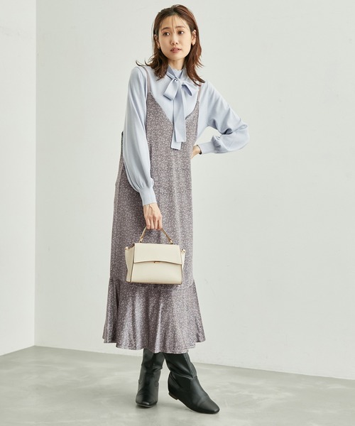 ROPE' PICNIC(ロペピクニック)の「リンクコーデ/花柄ベロアキャミワンピース(ワンピース・レディース・グレー系その他/カーキ・38)」の12枚目の写真