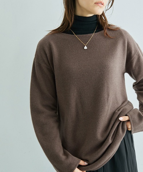 ROPE'（ロペ）の「ウールカシミヤブレンドボートネックニット（ニット/セーター・レディース・ブラウン/ラベンダー/ホワイト系その他2・38）」の2枚目の写真