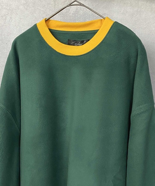 Beno（ビーノ）の「カラーマイクロフリース ビッグシルエット  リンガートレーナー（スウェット・メンズ・ホワイト/ブラック/パープル/イエロー/ブルー/グリーン・M/L）」の12枚目の写真