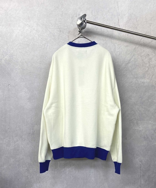 Beno（ビーノ）の「カラーマイクロフリース ビッグシルエット  リンガートレーナー（スウェット・メンズ・ホワイト/ブラック/パープル/イエロー/ブルー/グリーン・M/L）」の9枚目の写真