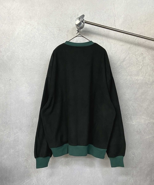 Beno（ビーノ）の「カラーマイクロフリース ビッグシルエット  リンガートレーナー（スウェット・メンズ・ホワイト/ブラック/パープル/イエロー/ブルー/グリーン・M/L）」の7枚目の写真