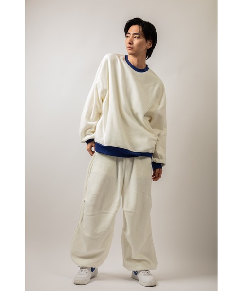 Beno（ビーノ）の「カラーマイクロフリース ビッグシルエット  リンガートレーナー（スウェット・メンズ・ホワイト/ブラック/パープル/イエロー/ブルー/グリーン・M/L）」の15枚目の写真