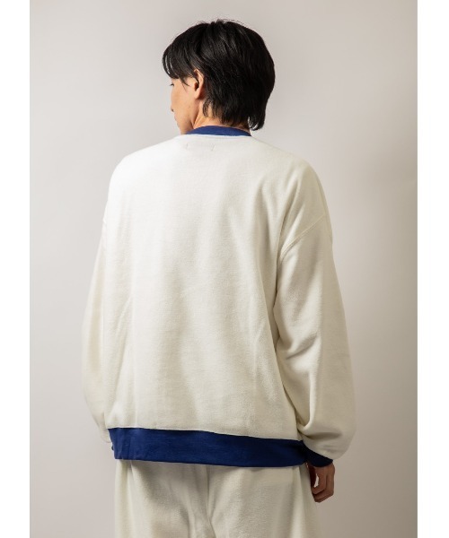 Beno（ビーノ）の「カラーマイクロフリース ビッグシルエット  リンガートレーナー（スウェット・メンズ・ホワイト/ブラック/パープル/イエロー/ブルー/グリーン・M/L）」の22枚目の写真