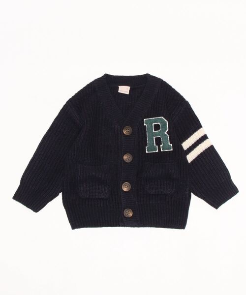 petit main(プティマイン)の「袖ラインニットカーディガン(カーディガン/ボレロ・キッズ・ネイビー/グリーン・S/L/LL/M)」の6枚目の写真