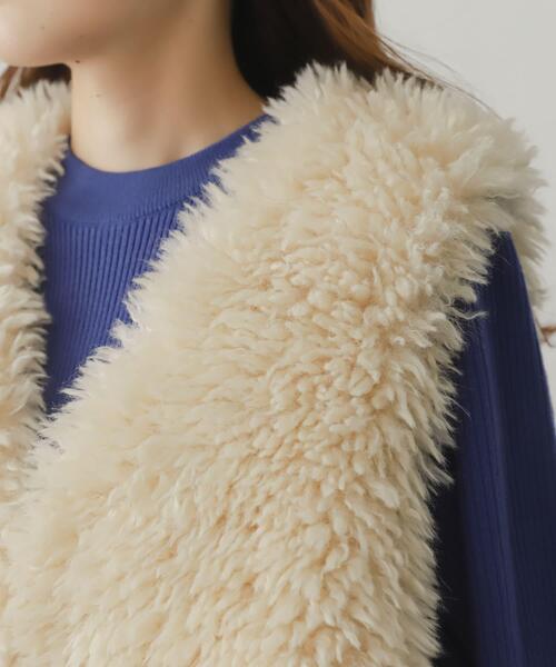 SENSE OF PLACE by URBAN RESEARCH（センスオブプレイスバイアーバンリサーチ）の「プードルファーベスト（その他アウター・レディース・ベージュ/アイボリー/ブラック・ONE）」の15枚目の写真