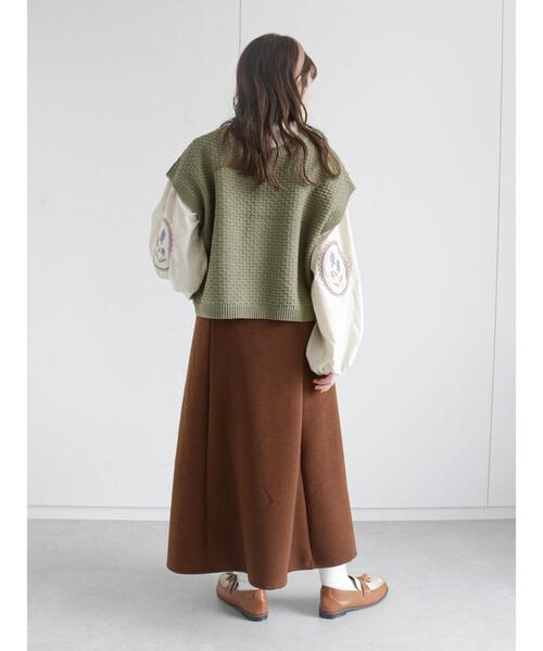 ehka sopo（エヘカソポ）の「カットフレアスカート（スカート・レディース・ブラック/ブラウン/グリーン・ﾌﾘ-）」の15枚目の写真