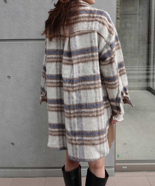 CORNERS(コーナーズ)の「シャギーチェックシャツジャケット(シャツ/ブラウス・レディース・ブルー/アイボリー・M)」の11枚目の写真