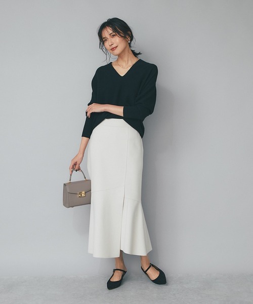RIVE DROITE(リヴドロワ)の「シーズンムードを高めるデザインスカート/WOOLLY.切替スカート(スカート・レディース・アイボリー/オフホワイト/ブラック・36/38)」の14枚目の写真