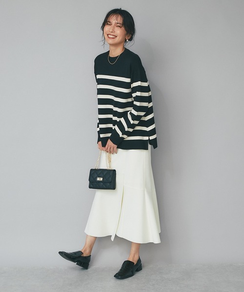 RIVE DROITE(リヴドロワ)の「シーズンムードを高めるデザインスカート/WOOLLY.切替スカート(スカート・レディース・アイボリー/オフホワイト/ブラック・36/38)」の5枚目の写真