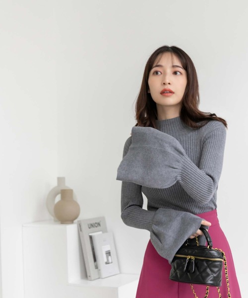 fifth（フィフス）の「ベルスリーブリブニット（ニット/セーター・レディース・ベージュ/グレー/ブラック・M）」の10枚目の写真