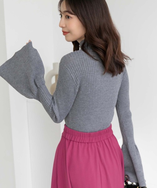 fifth（フィフス）の「ベルスリーブリブニット（ニット/セーター・レディース・ベージュ/グレー/ブラック・M）」の7枚目の写真