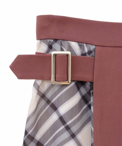 31 Sons de mode（トランテアン　ソン　ドゥ　モード）の「チェック切替タックスカート（スカート・レディース・ネイビー/ピンク/クリーム・36/38）」の10枚目の写真