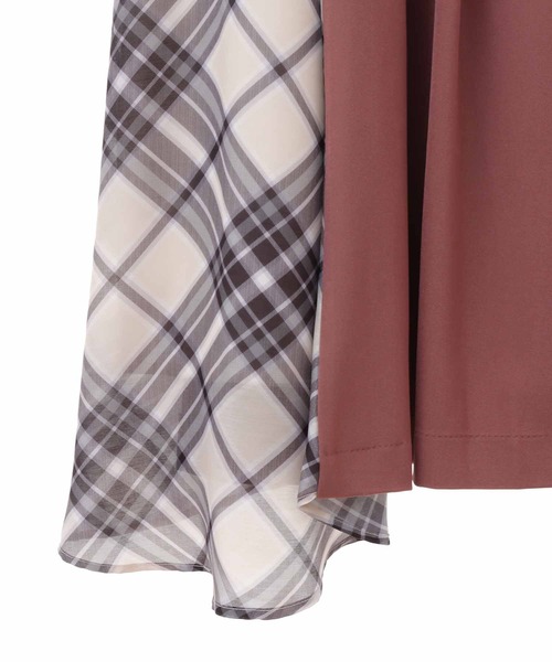 31 Sons de mode（トランテアン　ソン　ドゥ　モード）の「チェック切替タックスカート（スカート・レディース・ネイビー/ピンク/クリーム・36/38）」の4枚目の写真