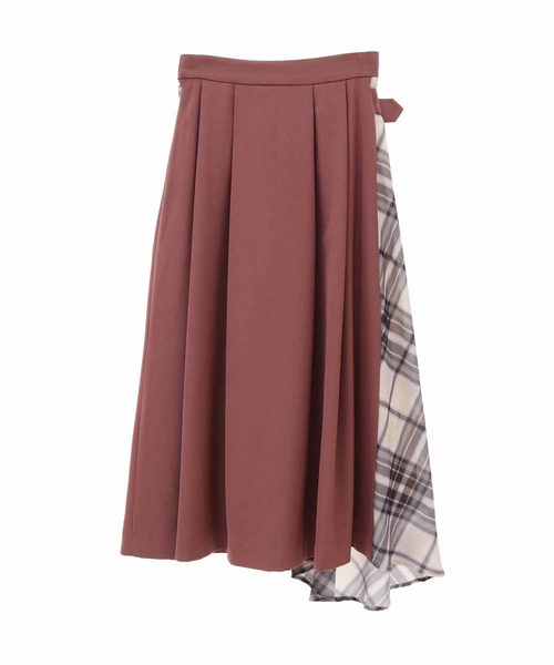 31 Sons de mode（トランテアン　ソン　ドゥ　モード）の「チェック切替タックスカート（スカート・レディース・ネイビー/ピンク/クリーム・36/38）」の5枚目の写真