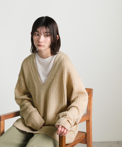 センターライン透かし編みニット（ニット/セーター）｜select MOCA