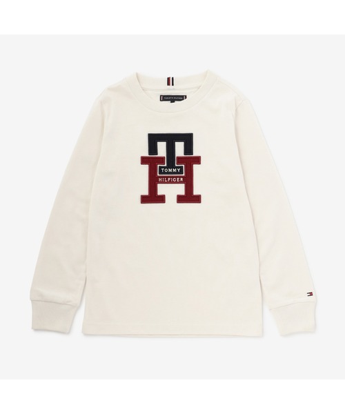 TOMMY HILFIGER(トミーヒルフィガー)の「BOYS ボールドモノグラムロングスリーブTシャツ(Tシャツ/カットソー・キッズ・オフホワイト/ネイビー・120cm/80cm/90cm/110cm/100cm)」の1枚目の写真