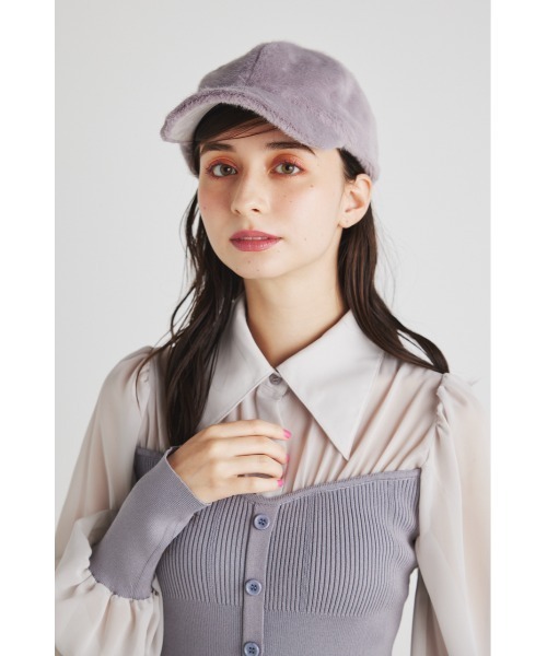 rienda（リエンダ）の「フェイクファーレディーキャップ（キャップ・レディース・グレー/ピンク/ブラック/アイボリー・FREE）」の17枚目の写真