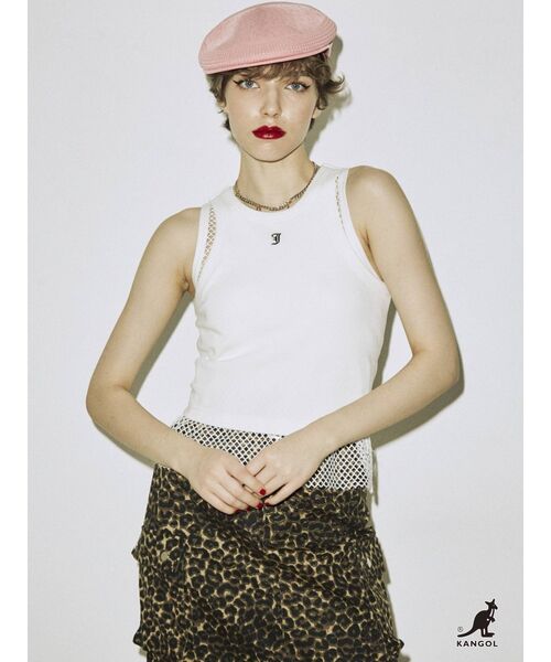 jouetie(ジュエティ)の「カラーアメスリブラトップ(タンクトップ・レディース・オフホワイト/ブラック/ピンク/グリーン/ブルー・MEDIUM)」の2枚目の写真