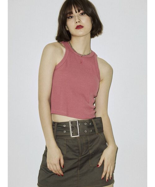 jouetie(ジュエティ)の「カラーアメスリブラトップ(タンクトップ・レディース・オフホワイト/ブラック/ピンク/グリーン/ブルー・MEDIUM)」の5枚目の写真