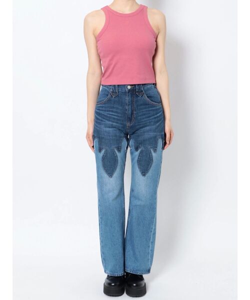 jouetie(ジュエティ)の「カラーアメスリブラトップ(タンクトップ・レディース・オフホワイト/ブラック/ピンク/グリーン/ブルー・MEDIUM)」の19枚目の写真