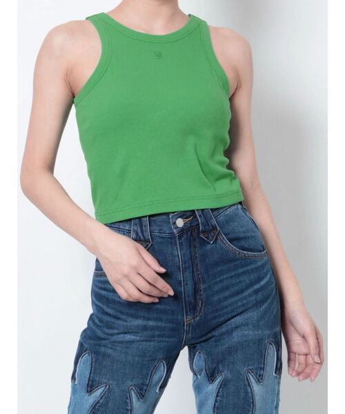 jouetie(ジュエティ)の「カラーアメスリブラトップ(タンクトップ・レディース・オフホワイト/ブラック/ピンク/グリーン/ブルー・MEDIUM)」の11枚目の写真