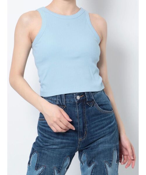 jouetie(ジュエティ)の「カラーアメスリブラトップ(タンクトップ・レディース・オフホワイト/ブラック/ピンク/グリーン/ブルー・MEDIUM)」の10枚目の写真