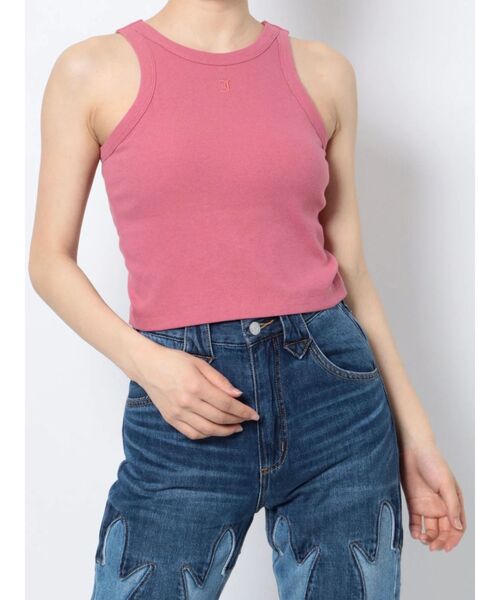 jouetie(ジュエティ)の「カラーアメスリブラトップ(タンクトップ・レディース・オフホワイト/ブラック/ピンク/グリーン/ブルー・MEDIUM)」の9枚目の写真