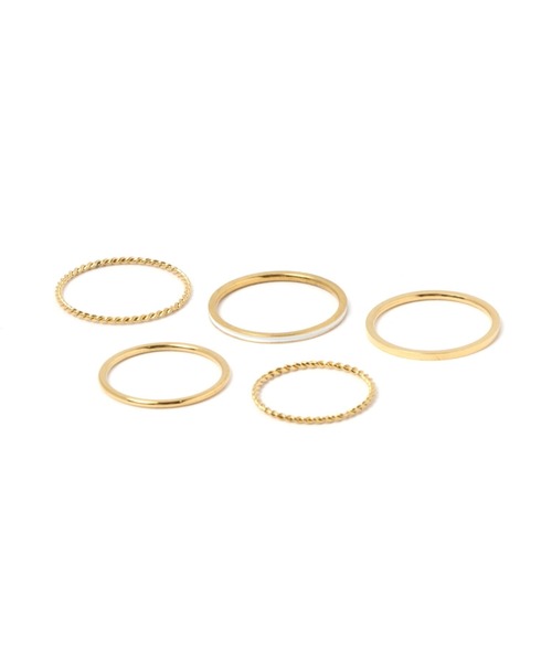 GLOBAL WORK(グローバルワーク)の「UNISEXステンレス5点セットリング/173641(リング・レディース・ゴールド/シルバー系その他/シルバー・FREE)」の3枚目の写真
