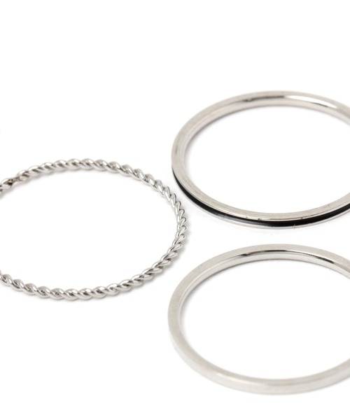 GLOBAL WORK(グローバルワーク)の「UNISEXステンレス5点セットリング/173641(リング・レディース・ゴールド/シルバー系その他/シルバー・FREE)」の4枚目の写真