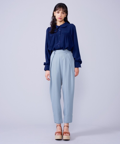 MILKFED.(ミルクフェド)の「ROUND COLLAR BLOUSE(シャツ/ブラウス・レディース・ネイビー/ホワイト・ONE SIZE)」の16枚目の写真