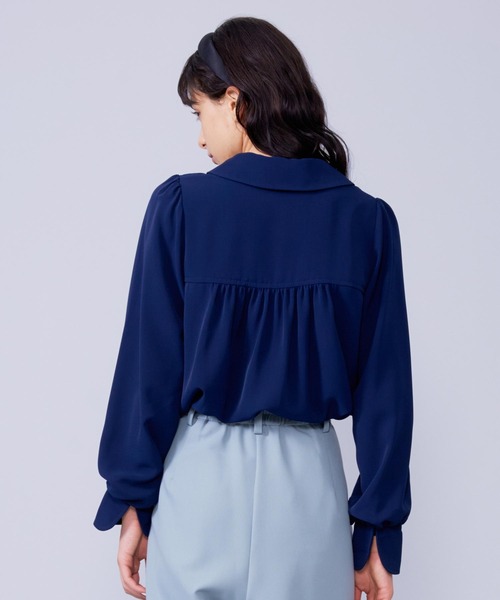 MILKFED.(ミルクフェド)の「ROUND COLLAR BLOUSE(シャツ/ブラウス・レディース・ネイビー/ホワイト・ONE SIZE)」の18枚目の写真