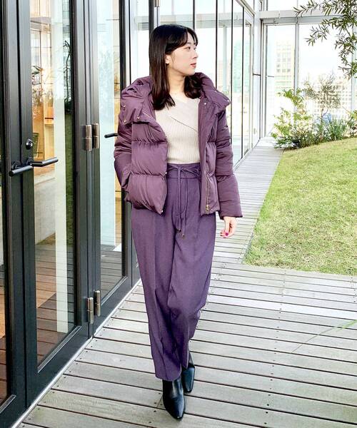 index(インデックス)の「◆アシメネック パワーショルダーリブニット(ニット/セーター・レディース・ベージュ/オフホワイト/ダークパープル・00)」の19枚目の写真