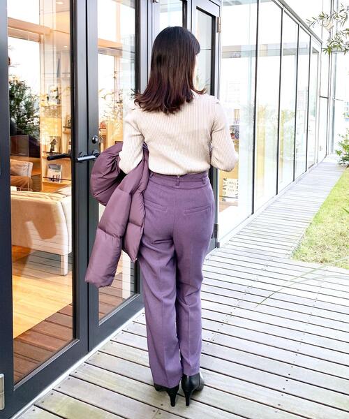 index(インデックス)の「◆アシメネック パワーショルダーリブニット(ニット/セーター・レディース・ベージュ/オフホワイト/ダークパープル・00)」の15枚目の写真