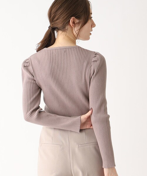 index(インデックス)の「◆アシメネック パワーショルダーリブニット(ニット/セーター・レディース・ベージュ/オフホワイト/ダークパープル・00)」の14枚目の写真