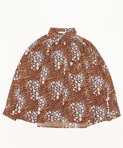 sandy（サンディー）の「【sandy】レオパードフラワープリント比ヨクシャツ（シャツ/ブラウス・レディース・グリーン/ブラウン/ブラック/ベージュ・FREE）」の3枚目の写真