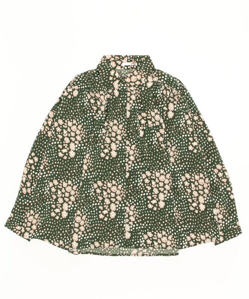 sandy（サンディー）の「【sandy】レオパードフラワープリント比ヨクシャツ（シャツ/ブラウス・レディース・グリーン/ブラウン/ブラック/ベージュ・FREE）」の4枚目の写真