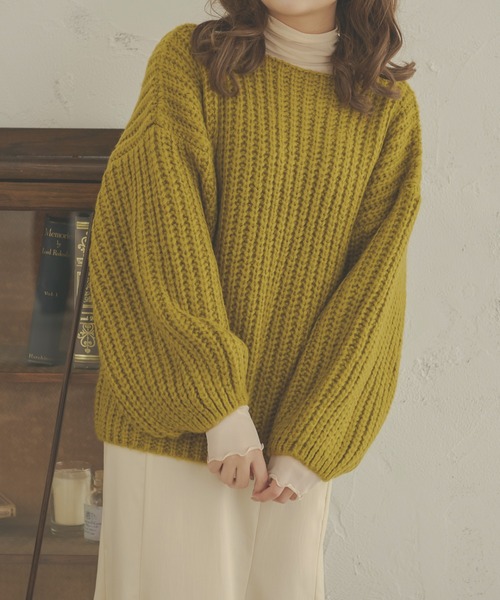 Ambre Neige(アンブルネージュ)の「ローゲージオーバーニット/【WEB/EC限定商品】(ニット/セーター・レディース・ライトグリーン/ピンク/アイボリー・FREE)」の8枚目の写真