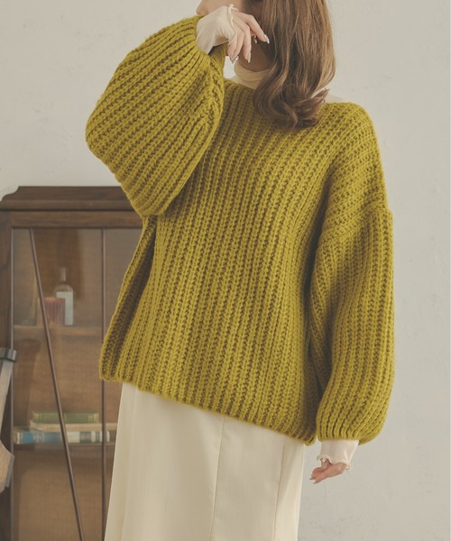 Ambre Neige(アンブルネージュ)の「ローゲージオーバーニット/【WEB/EC限定商品】(ニット/セーター・レディース・ライトグリーン/ピンク/アイボリー・FREE)」の10枚目の写真