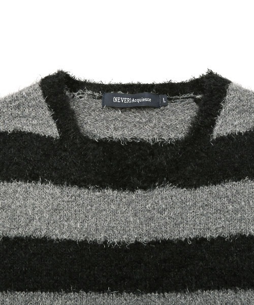 LUXSTYLE(ラグスタイル)の「クルーネックシャギーニット(ニット/セーター・メンズ・ベージュ/ホワイト/グレー/ブラック・M/L)」の13枚目の写真